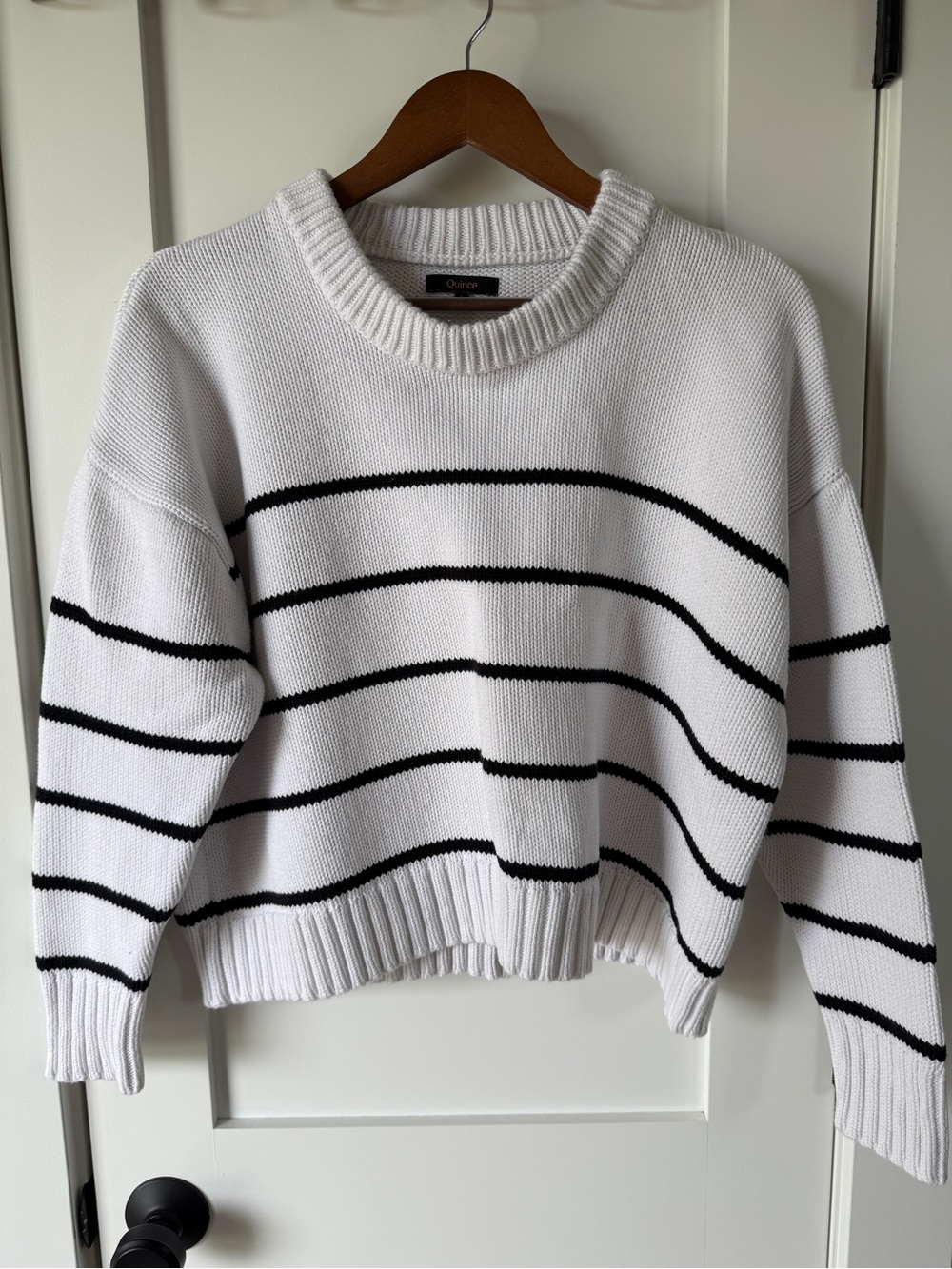 Quince 100% Organic Cotton Striped Crew Sweater